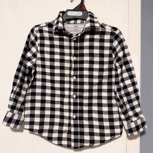 Wonder Nation Black and White Plaid Kids Shirt